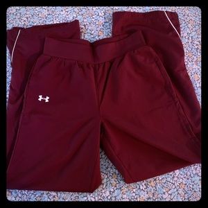 Under Armour maroon track pants sz small